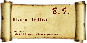 Blaser Indira névjegykártya